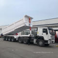 4 eixos 80T traseiro traseiro semi trailer